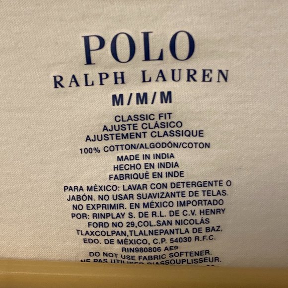 Polo Ralph Lauren, Men's V-neck White undershirt Size M - Picture 4 of 5
